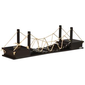 Väggmonterad Klösmöbel med Bro, Klättervägg för Katter med Sisalpelare, Aktivitetscenter för Väggmontering, Brun, 96 x 20 x 25,5 cm
