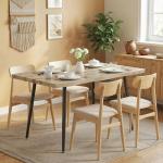 Matbord för 4 Personer 110 cm i Nordisk Design med Stålben för Matsal och Vardagsrum Hållbar och Stabil Ekoptik och Metall för Hemmet