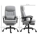 Kontorsstol Massagestol Grå av Tyg och Metall för Kontor Ergonomisk Skrivbordsstol med Liggfunktion