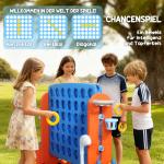 Spelset 4 i 1 Flerfärgad Plast för Barn och Familj Utomhusspel Fyra i Rad med Ringkastning och Bollspel Justerbar Höjd