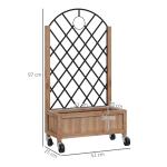 Set Med 2 Högbäddsväxtlådor Med Rullar, Spaljé, Spaljékruka, Blomlåda, Trä, Trädgårdsspaljé 152X25X97Cm För Trädgård, Balkong, Terrass, Blomkruka För Klätterväxter, Korgväxter