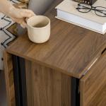 Matbord Fällbord Ljusbrun av Trä och Metall för Små Rum Hopfällbart Mobilt Bord för 6 Personer 130 x 80 x 74 cm