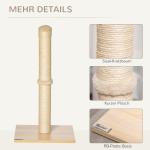 Klöspelare i Sisal med Lekboll, Stabilt Klösträd med Spånskiva, Rolig Aktivitet för Katter, Beige/Ek, 60 cm