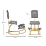 Ergonomisk Knästol, Hälsostol för Hem och Kontor, Meditationsgrå