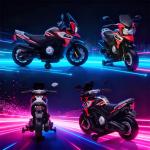 Elmotorcykel Barn Röd Plast för Barn 18–36 Månader Elektrisk Leksak med Stödhjul och Ljuseffekter Säker Lek och Balansträning