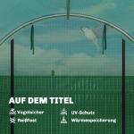 Växthus Tunnel Grön PE-plast och Stål för Trädgård Odlingshus 6 kvm med Dörrar och Fönster Väderbeständigt Skydd 300x200x200 cm