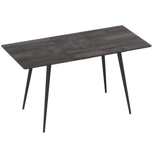 Matbord Utdragbart Grå MDF och Stål för Matsal och Kök Modernt Bord med Iläggsskiva för 6 till 8 Personer Flexibel Matplats med Robusta Ben Snygg