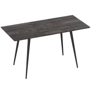 Matbord Utdragbart Grå MDF och Stål för Matsal och Kök Modernt Bord med Iläggsskiva för 6 till 8 Personer Flexibel Matplats med Robusta Ben Snygg