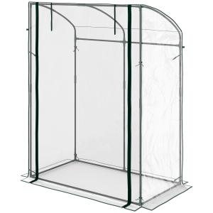 Växthus Tomathus Folieväxthus Transparent av Stål och Plast för Balkong och Trädgård Vintertätt Hus med Böjt Tak 128 x 70 x 170 cm