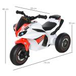 Barnmotorcykel Åkbil med Musik för 18-36 Månader Stabil och Säker för Småbarn Vit 74 X 39 X 48 Cm