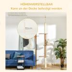 Klösträd Golv-till-Tak, Justerbar Klösmöbel med Sisalpelare, Aktivitetscenter för Katter som Sparar Plats, Khaki, 228-260 cm