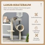 Skrapstolpe Kattträd Grå av Sisal och Plysch för Katter upp till 5 kg med Kattgrotta och Lekboll 2 Liggplatser Klätterträd 104 cm