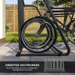 Cykelställ Cykelhållare Svart av Stål för Utomhusbruk Väderbeständigt Ställ för upp till 3 Cyklar 114 x 58 x 75 cm