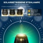 Sollampa Rottinglampa Svart av Metall för Utomhusbruk Vattentät Gångljus med Ljussensor Automatisk LED Trädgårdslampa