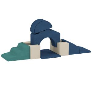 Klätterklossar 7-delat Set för Baby och Småbarn i Mjukt Material för Inomhuslek Hållbar och Säker Flerfärgad Tyg och Skumgummi