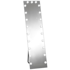 Helkroppsspegel LED Touch Gräddvit Glas för Sovrum med RGB-belysning 21 Lampor Minnesfunktion 150x40 cm