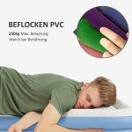 Luftmadrass Campingsäng Ljusblå av PVC för 2 Personer Dubbel Luftbädd med Kudde och Elpump 203 x 152 x 46 cm