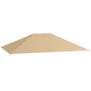 Reservtak till Paviljong med Väderbeständig Yta för Solskydd Hållbar och Lättmonterad Khaki Polyester 397 x 297 cm