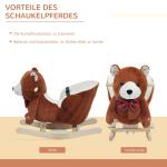 Gunghäst Gungleksak Brun Plysch och Trä för Barn Gungbjörn med Sång Present och Julklapp