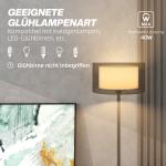 Golvlampa med Tvåfärgad Lampskärm och Fotkontakt i Metall, Svart