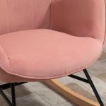 Amningsstol med Gungfunktion, Bekväm Gungstol i Rosa Sammet, Ergonomisk Fåtölj för Sovrum och Barnrum, Rosa, 84 x 70 x 96 cm
