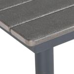 Trädgårdsbord Matbord Mörkgrå av HDPE och Stål för Uteplats Fyrkantigt Bord för 4 Personer med Paraplyhål 90 x 90 x 75 cm