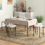 Matsalpallar Köksstolar Grå av Sammetslook och Metall för Kök och Matsal Set om 4 Stapelbara Pallar med Vadderad Sits