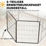 Set Med 2 St Förlängningspaneler 2 Stängselpaneler För Utomhusbruk, 80 X 100 Cm Valpstaket İ Stål, För Små Till Stora Hundar, Svart