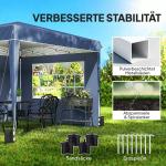 Partytält Pop-up Mörkblå Stål och Tyg för Trädgård Vattentät Paviljong med Väggar och UV-skydd 3x3 m