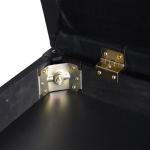 Pianopall med Dolt Förvaringsutrymme, Pianostol med Konstläderkudde, Klaviaturpall i Massivt Trä, 76 x 36 x 50 cm, Svart