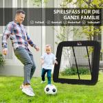 Fotbollsmål med Rebounder, Justerbar Rebound-Vägg för Bollträning, Perfekt för Multisport och Teknikträning, Svart, 128 x 118 x 108-120 cm