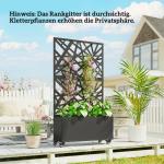 Odlingslåda på Hjul Svart Metall för Terrass med Spaljé och Insynsskydd Flyttbar Blomlåda 90x30x160 cm
