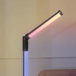 Golvlampa LED Lampa med Fjärrkontroll Mörkgrå av Metall och Plast för Sovrum och Vardagsrum Dimbar Lampa med Appkontroll