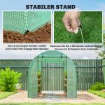 Växthus Tunnel Grön PE-plast och Stål för Trädgård Odlingshus 6 kvm med Dörrar och Fönster Väderbeständigt Skydd 300x200x200 cm