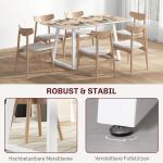 Matbord Köksbord Ek av Stål och Trä för Kök och Matsal Utdragbart Bord för 4-6 Personer 120-160 x 80 x 76 cm