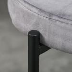 Stapelbara Pallar i 4-Pack, Moderna Köksstolar med Vadderad Sits i Sammetslook, Robust Metallram för Matsal, Grå, 41,5 x 41,5 x 46 cm