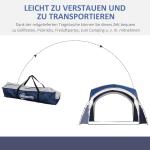 Kupoltält Campingtält Blå av Polyester för 6-8 Personer Trädgårdstält Partytält för Terrass Rymlig Design 3,5 x 3,5 x 2,22 m