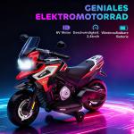 Elmotorcykel Barn Röd Plast för Barn 18–36 Månader Elektrisk Leksak med Stödhjul och Ljuseffekter Säker Lek och Balansträning