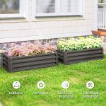 Odlingskrage 2-pack med Öppen Botten för Trädgård och Balkong Hållbar och Stabil Mörkgrå Metall 110 x 50 x 30 cm