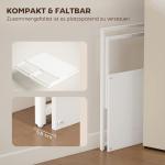 Skrivbord Hopfällbar Platsbesparande Vit MDF för Hemmakontor med Monitorhylla Arbetsbord för Studier 100x48x87,5 cm