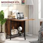 Matbord Köksbord Hopfällbart Rustikbrun av Trä för Små Rum Mobilt Bord med Öppen Hylla för 6 Personer 130 x 80 x 74 cm