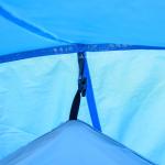 Tunneltält Campingtält Ljusblå av Glasfiber och Polyester för Utomhusäventyr 2-3 Personer med Pinnar Vattentät 426 x 206 x 154 cm