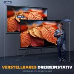 Projektorduk med Stativ och HD 4K-upplösning för Hemmabio Hållbar och Ergonomisk Svart Tyg och Metall 221 x 124 cm