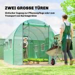 Växthus Tunnel Grön PE-plast och Stål för Trädgård Odlingshus 6 kvm med Dörrar och Fönster Väderbeständigt Skydd 300x200x200 cm