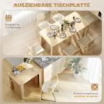 Matbord Utdragbart Naturfärgad Spånskiva för Matsal och Kök Flexibelt Klaffbord för Små Utrymmen Modern Design Platsbesparande 60 till 180 cm