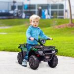 Elektrisk Fyrhjuling för Barn, Tuff ATV med LED-Ljus och Musik, Rolig Körupplevelse för Små Äventyrare, Svart/Grön, 88 x 45 x 50 cm