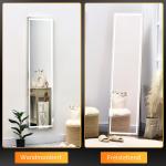 Väggspegel med LED-Belysning, Modern Spegel med Aluminiumram, Elegant Inredning för Badrum och Sovrum, Silver/Guld