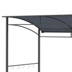 Grillpaviljong Stabil Grå Stål för Trädgård och Uteplats med Regnskydd och Krokar för Redskap Robust Tak för Grillning 215 x 150 x 174/220 cm