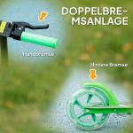 Sparkcykel Barnsparkcykel Hopfällbar Grön av Metall och Plast för Barn 3-8 År Skoter med Lysande Hjul