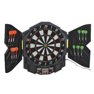 Elektronisk Darttavla Dartskåp Svart ABS och PP för 8 Spelare 216 Spel med Dörr och 4 LED Display 49 X 54,6 X 5,5 Cm